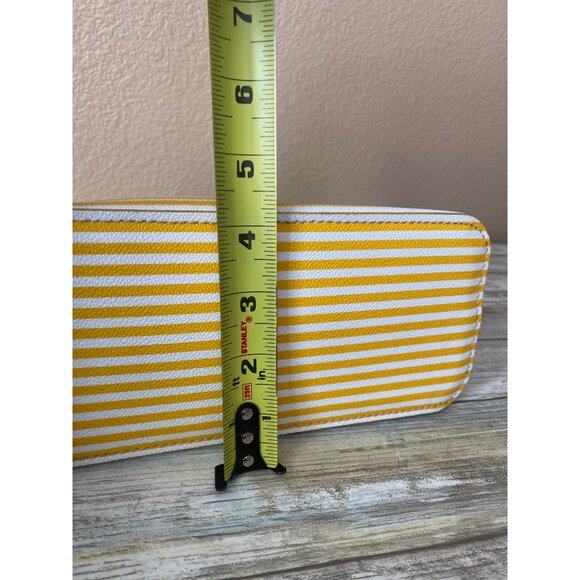 Dooney & Bourke Zip Zip Dome Satchel Sunflower Stripe Coated Canvas Purse - Picture 8 of 16